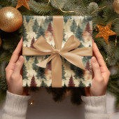 Waterverf kerstboom bos dennenboom cadeaupapier