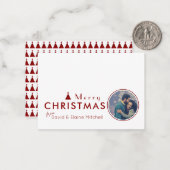 Waterverf kerstboom budgettaire paring notitiekaartje (Voorkant / Achterkant in situ)