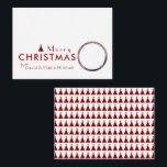 Waterverf kerstboom budgettaire paring notitiekaartje<br><div class="desc">Minimale feestelijke vormgeving met waterverf kerstboom. Vrolijk kerstfeest in hedendaagse lettertypen met script-element met ruimte voor foto; perfect om het vakantieseizoen te vieren. Pas aan gebruikend de verstrekte gebieden; één ontwerp van een coördinerend collectie.</div>