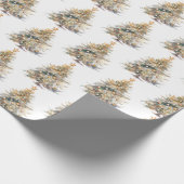 Waterverf kerstboom cadeaupapier (Hoek)