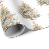 Waterverf kerstboom cadeaupapier (Rol Hoek)