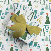 Waterverf kerstboom cadeaupapier
