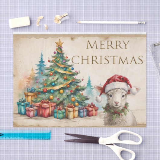 Waterverf Kerstboom & Cadeaus Vrolijk Kerstfeest Tissuepapier (Craft)