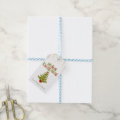 Waterverf Kerstboom,Confetti,Prettig Kerstfeest Cadeaulabel (Met Touw)