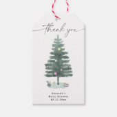 Waterverf kerstboom - dank u cadeaulabel (Voorkant)