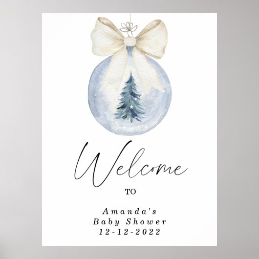 Waterverf kerstboom decoratie baby shower (Voorkant)