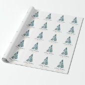 Waterverf kerstboom elegant cadeaupapier (Uitgerold)