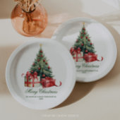 Waterverf Kerstboom Elegant Script Papieren Bordje