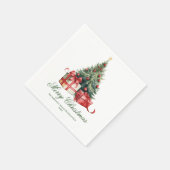 Waterverf Kerstboom Elegant Script Servet (Hoek)