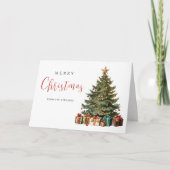  Waterverf Kerstboom Elegante vakantie Kaart (Voorkant)