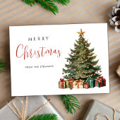  Waterverf Kerstboom Elegante vakantie Kaart