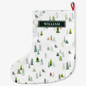 Waterverf kerstboom en cadeaudoos op maat  grote kerstsok (Achterkant)