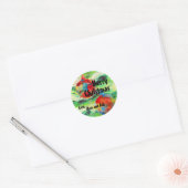 Waterverf kerstboom en Ornamenten op maat Ronde Sticker (Envelop)