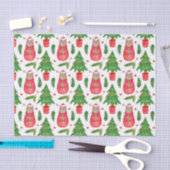 Waterverf kerstboom en teddybeer tissuepapier (Craft)