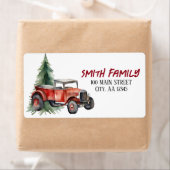 Waterverf Kerstboom en  Vrachtwagen Etiket (Insitu)