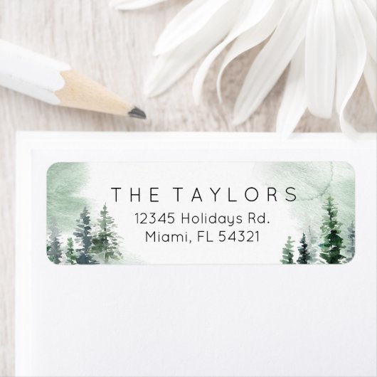 Waterverf kerstboom etiket (Insitu)