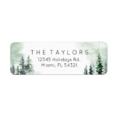 Waterverf kerstboom etiket (Voorkant)