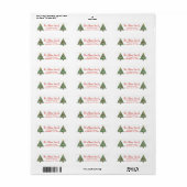 Waterverf kerstboom etiket (Full Sheet)