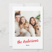 Waterverf Kerstboom Familiefoto Kerst Feestdagenkaart (Achterkant)