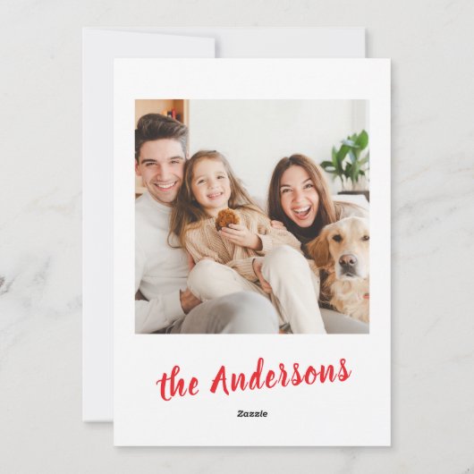 Waterverf Kerstboom Familiefoto Kerst Feestdagenkaart (Achterkant)