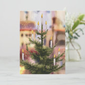 Waterverf kerstboom feestdagenkaart (Staand voorkant)