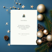 Waterverf kerstboom feestdagenkaart