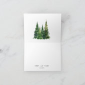 Waterverf kerstboom feestelijke bruiloft bedankkaart (Binnen)