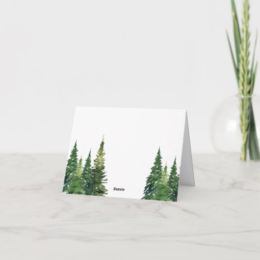 Waterverf kerstboom feestelijke bruiloft bedankkaart (Achterkant)