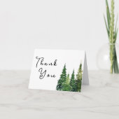 Waterverf kerstboom feestelijke bruiloft bedankkaart (Voorkant)