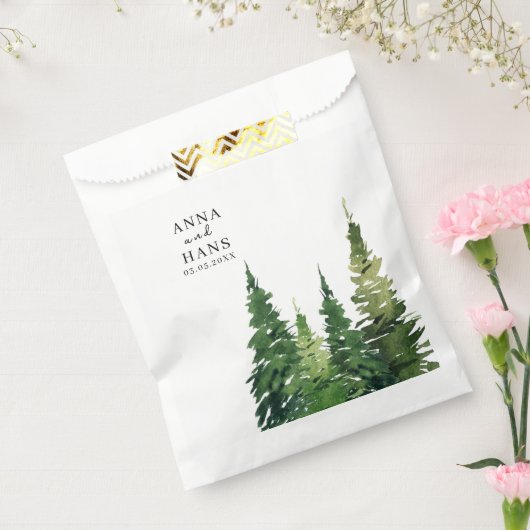 Waterverf kerstboom feestelijke bruiloft bedankzakje (Gezegeld)