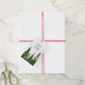 Waterverf kerstboom feestelijke bruiloft cadeaulabel (Met Touw)