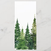 Waterverf kerstboom feestelijke bruiloft menu (Achterkant)