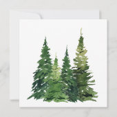 Waterverf kerstboom feestelijke bruiloft save the date (Achterkant)