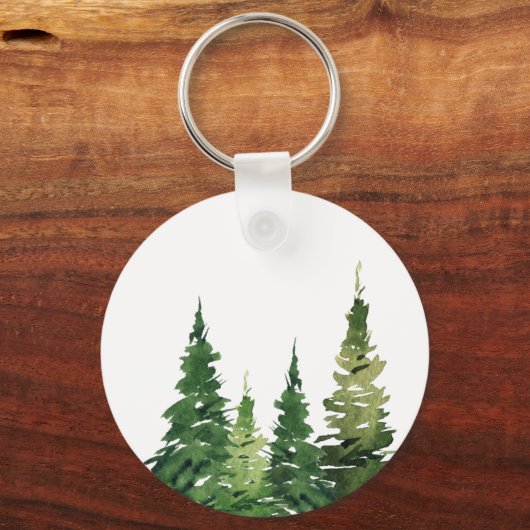 Waterverf kerstboom feestelijke bruiloft sleutelhanger (Achterkant)
