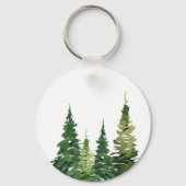 Waterverf kerstboom feestelijke bruiloft sleutelhanger (Achterkant)