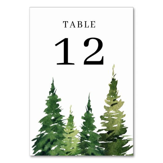 Waterverf kerstboom feestelijke liefde bruiloft kaart (Voorkant)