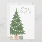 Waterverf kerstboom foto gepersonaliseerd feestdagenkaart (Voorkant)