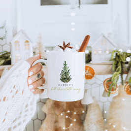 Waterverf Kerstboom Gepersonaliseerde Kerstmis Koffiemok