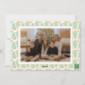 Waterverf Kerstboom Grandmillennial Foto Feestdagenkaart (Achterkant)