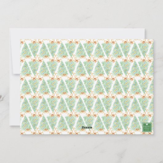 Waterverf Kerstboom Grandmillennial Foto Feestdagenkaart (Achterkant)