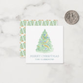 Waterverf Kerstboom Grandmillennial Notitiekaartje (Voorkant / Achterkant in situ)