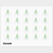 Waterverf Kerstboom Grandmillennial Vierkante Sticker (Vel)