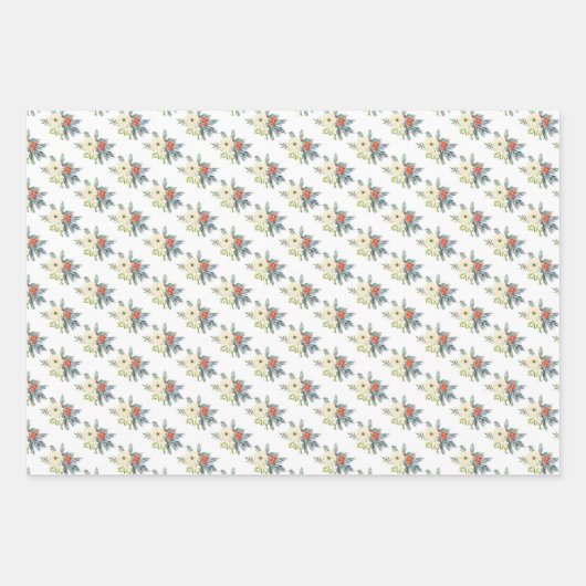 Waterverf kerstboom inpakpapier vel (Voorkant 3)