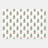 Waterverf kerstboom inpakpapier vel (Voorkant 2)