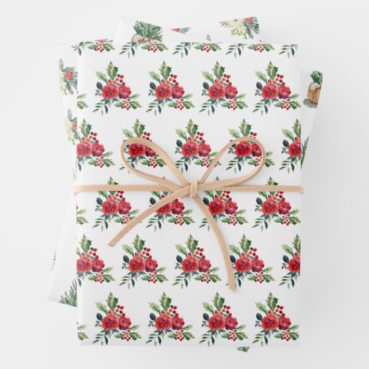 Waterverf kerstboom inpakpapier vel (In situ)