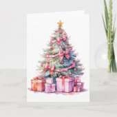 Waterverf kerstboom Kaart (Voorkant)