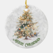 Waterverf kerstboom keramisch ornament (Achterkant)
