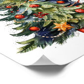 Waterverf kerstboom, kerstcadeaus poster (Hoek)