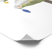 Waterverf kerstboom kinderkamer wandkunst poster (Hoek)