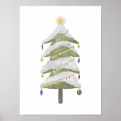 Waterverf kerstboom kinderkamer wandkunst poster (Voorkant)
